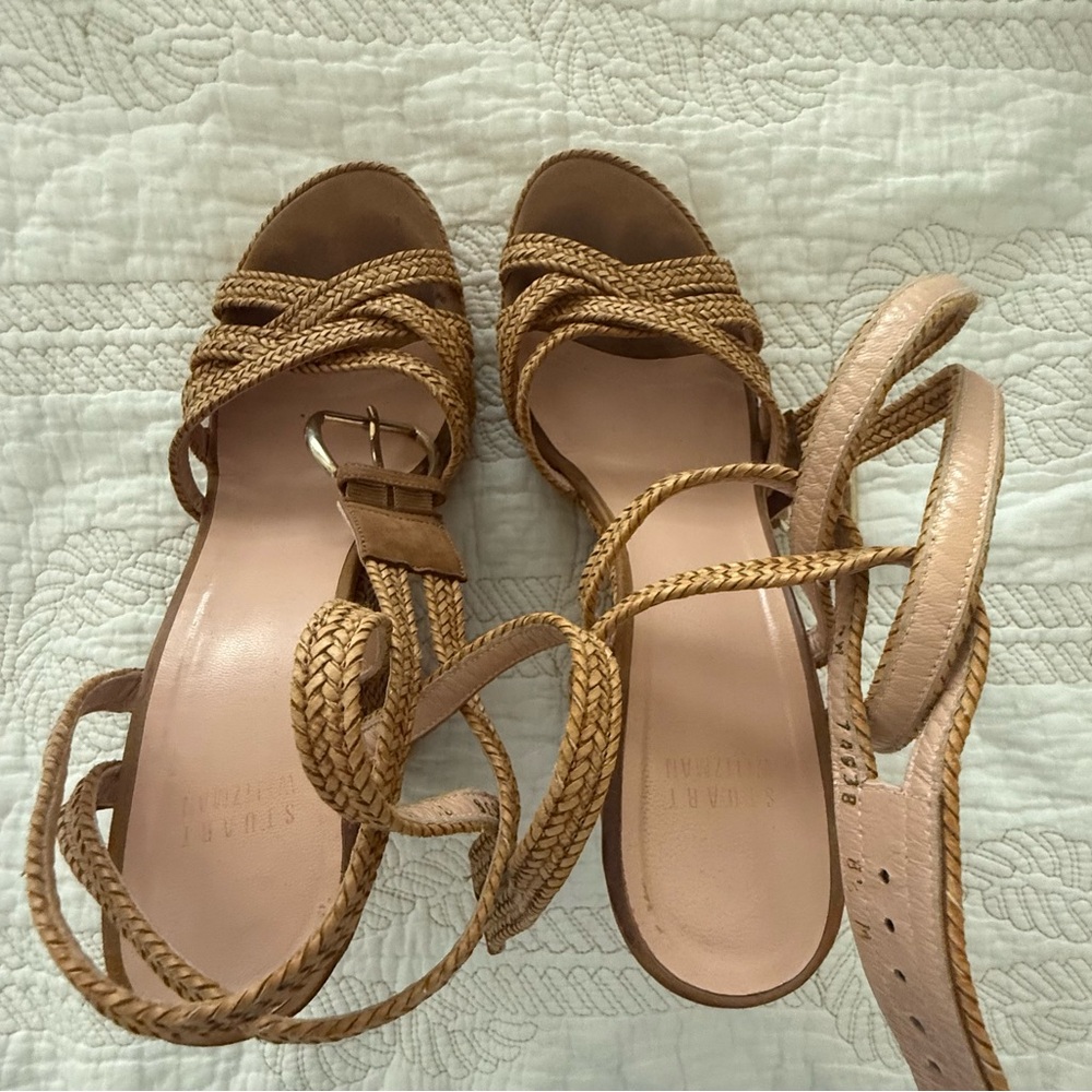 Stuart Weitzman Women's Brown Braided Sandals